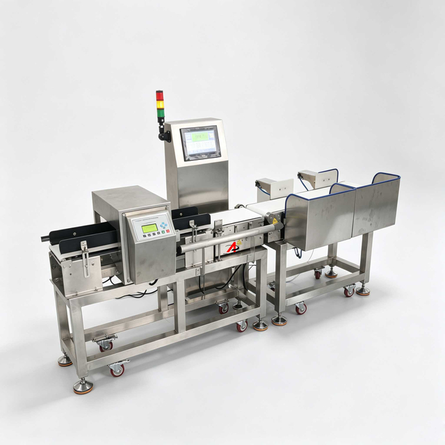 Automatic Checkweigher and Metal Detector Conveyor System for Food Packaging Weight Inspection